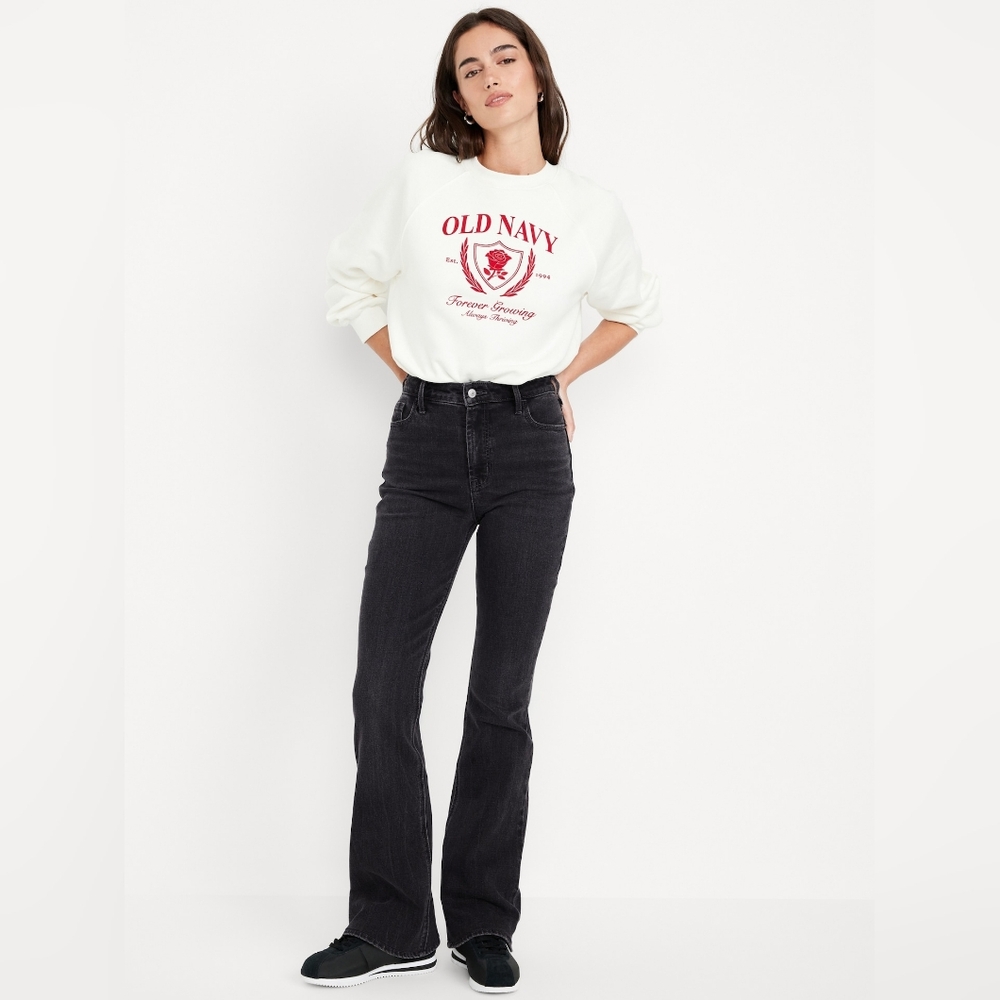 Old Navy Black Extra High-Waisted Flare Jeans